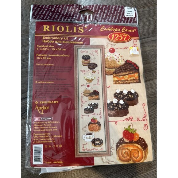 Riolis Cross Stitch Kit Dolce Vita Deserts Cakes Bakery Coffee 1257 New $49 - Picture 7 of 7